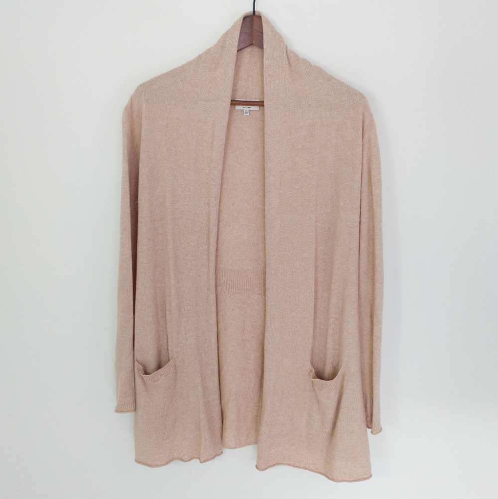 T. Babaton Open Front Lightweight Cardigan With Linen Size Medium